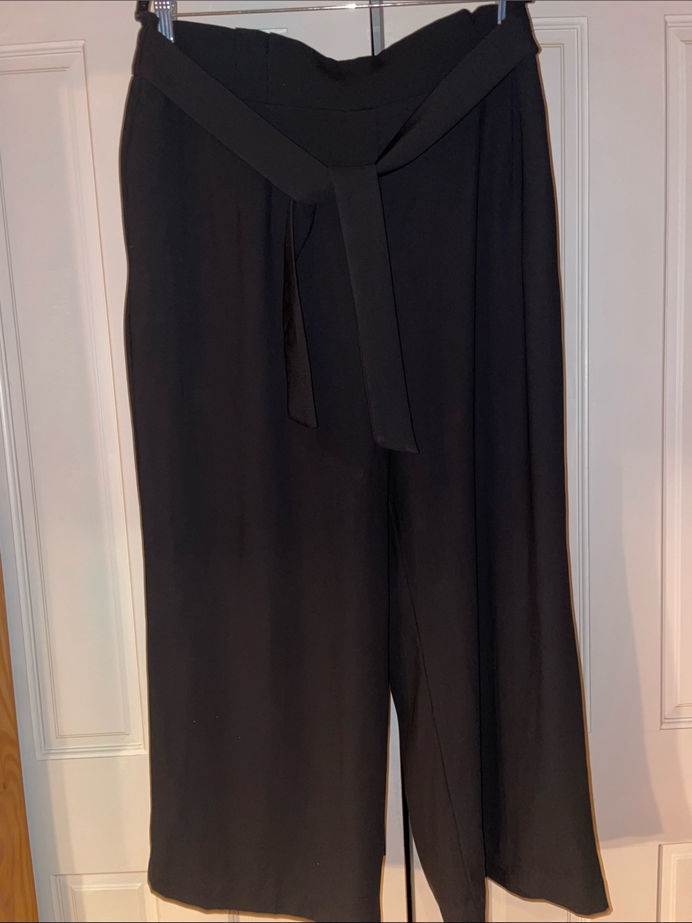 7th Avenue Wide-Leg Tie-Waist Pants — Black